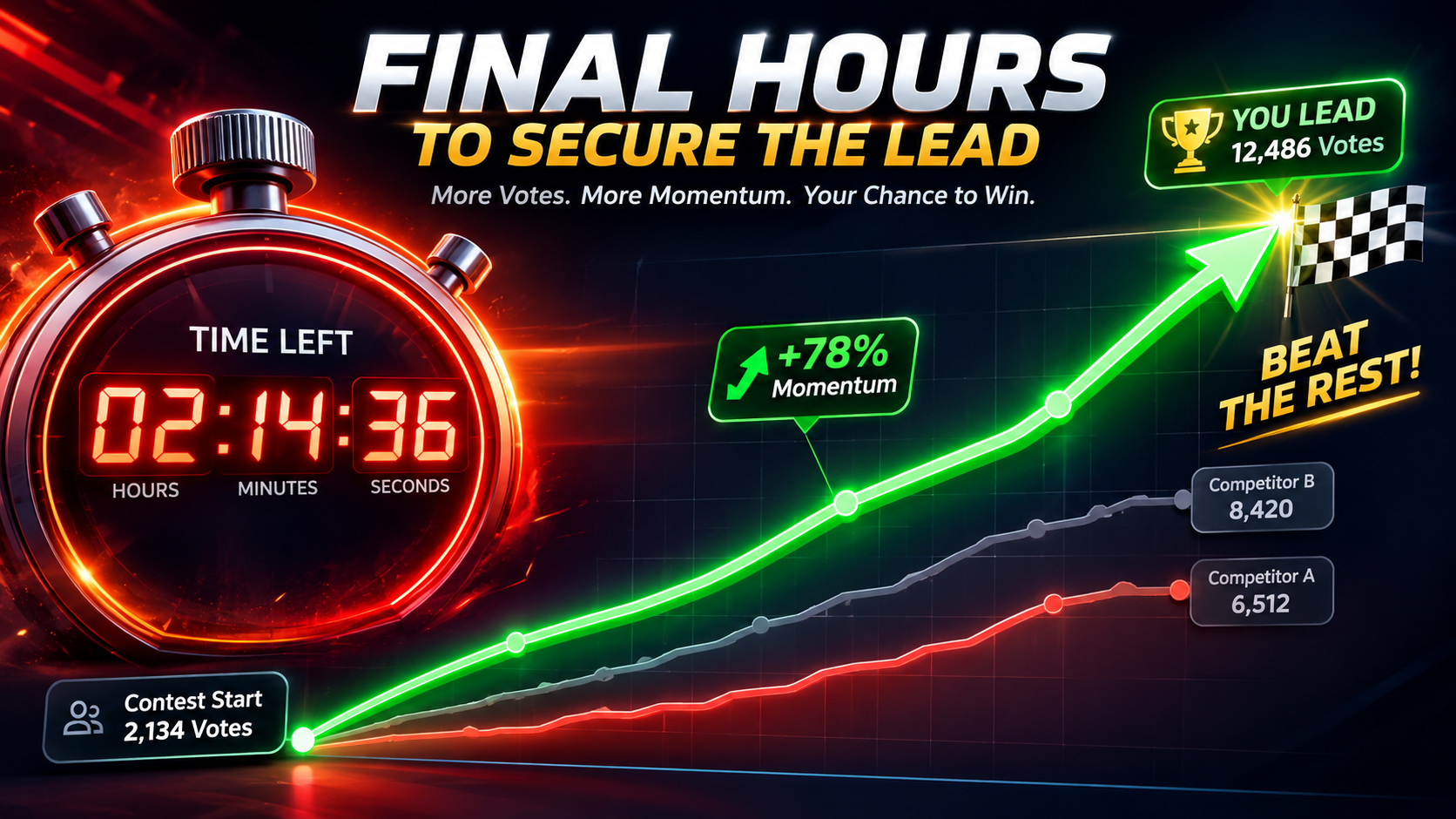 last-minute online contest turnaround strategy with rapid verified vote pacing